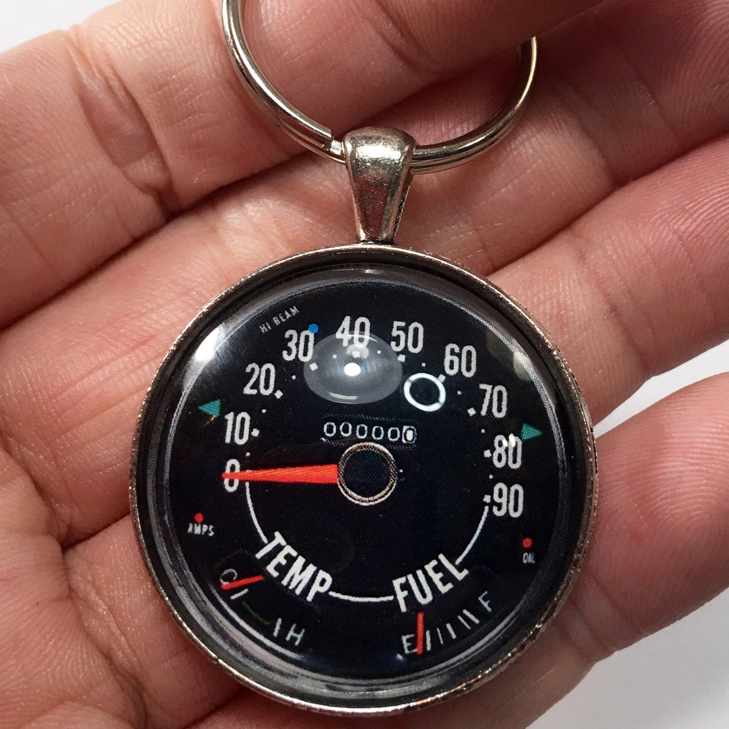 Vintage Jeep 90 MPH Speedometer 1955-1979 1.2" Keychain