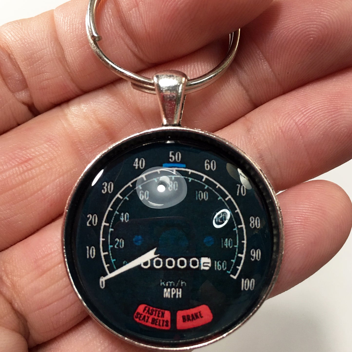 Vintage 1975-1979 Firebird Trans Am 100 MPH Speedometer With Seat Belt Warning 1.2" Diameter Keychain