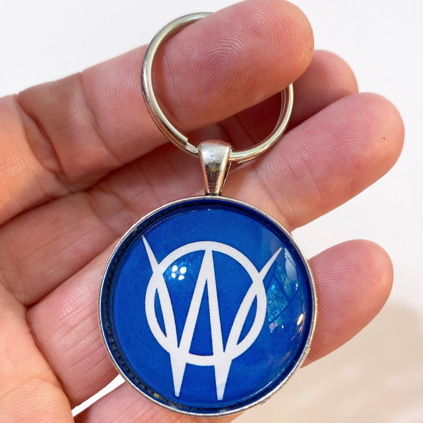 Vintage Willys Jeep Blue Emblem Logo Badge 1945-1953 1.2" Keychain