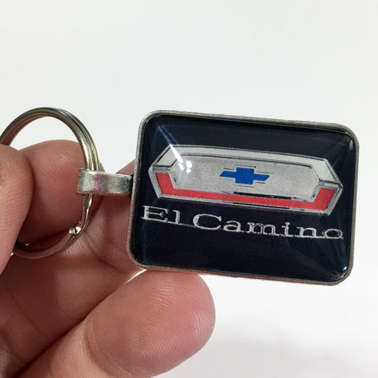 Vintage Chevrolet El Camino Tailgate Emblem Badge Logo 1" x 1.25" Keychain