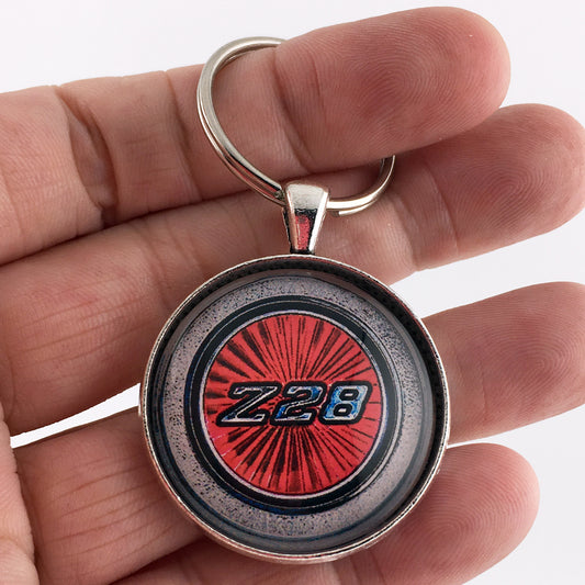 Vintage Chevrolet Camaro Z28 Red Door Panel Emblem Badge 1.2" Keychain