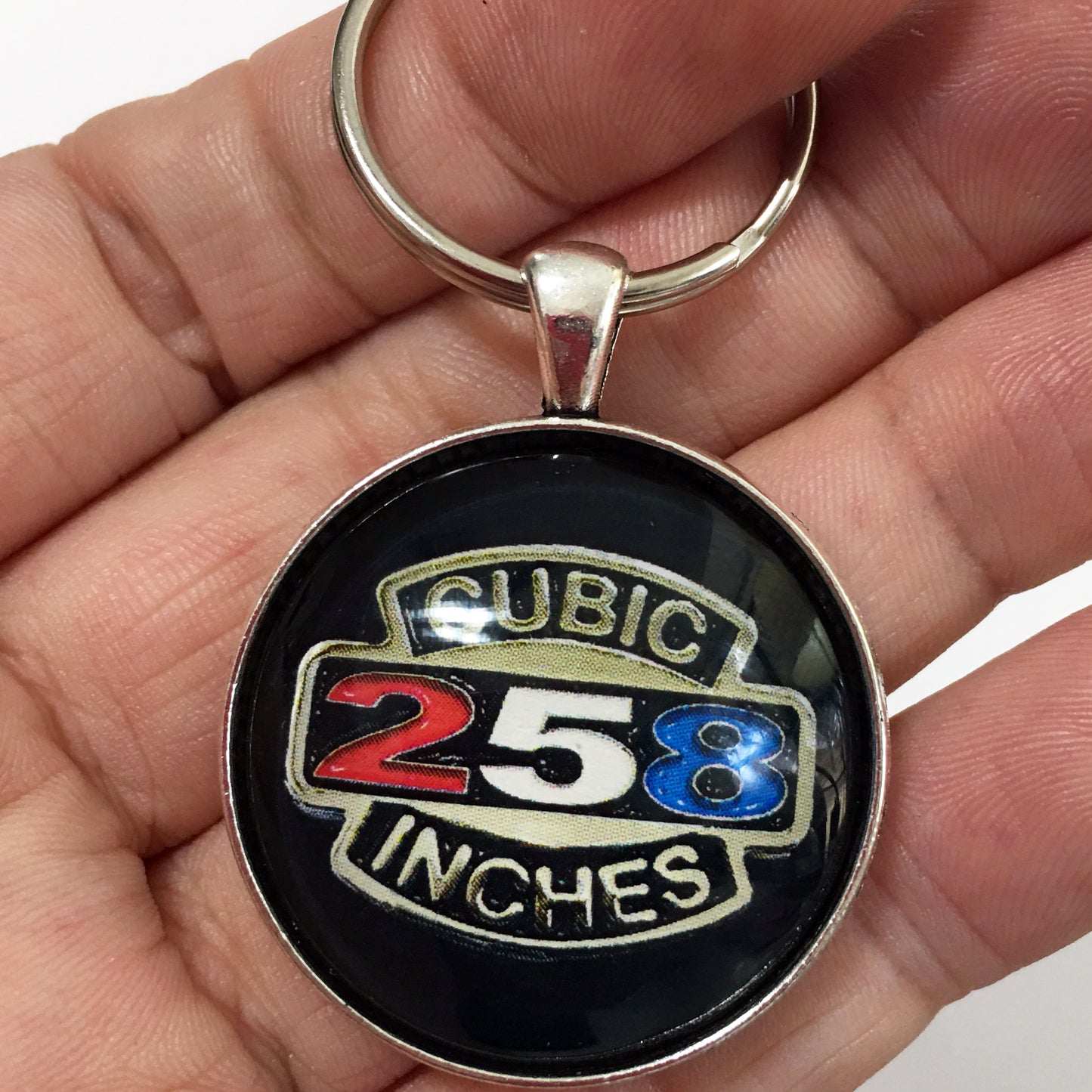 American Motors Corporation 258 Cubic Inch Emblem Badge 1.2" Keychain