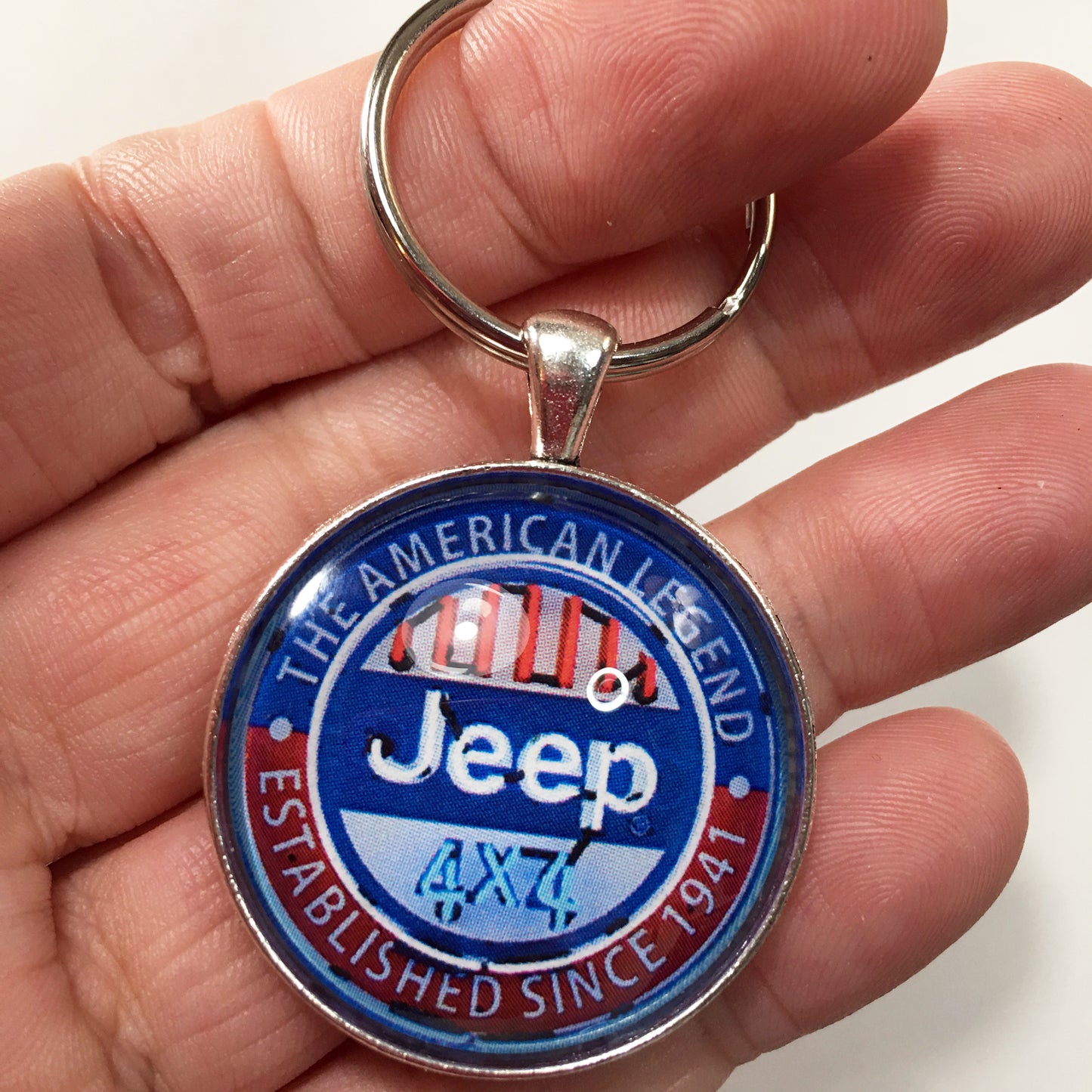 Vintage Jeep 4x4 Neon Sign Est. 1941 American Legend 1.2" Keychain