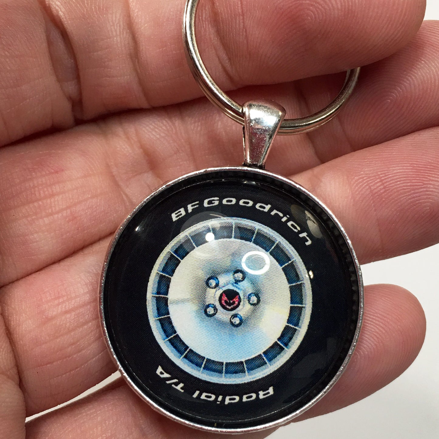 Vintage 2nd Gen Firebird Silver Turbo Trans Am Wheel 1.2" Diameter Keychain