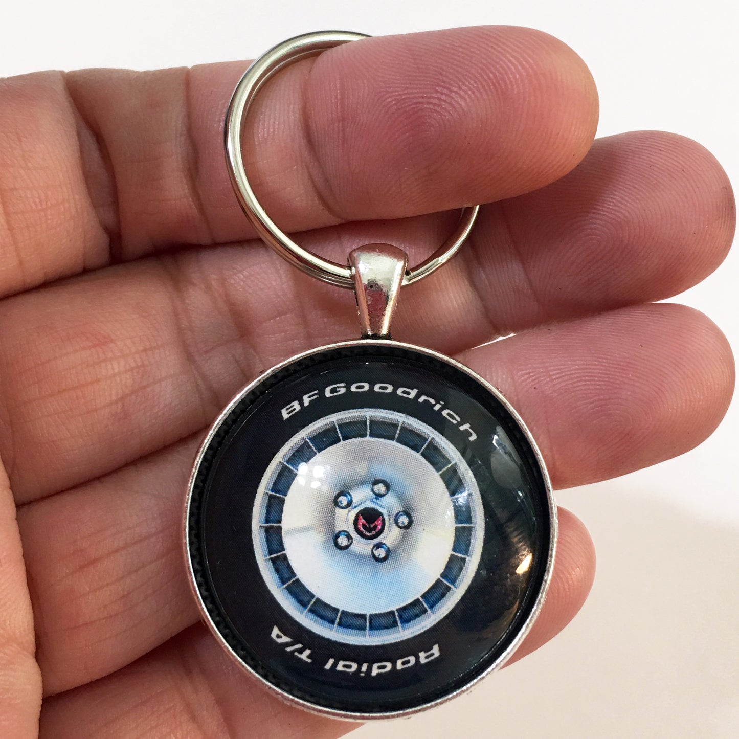 Vintage 2nd Gen Firebird White Turbo Trans Am Wheel 1.2" Diameter Keychain