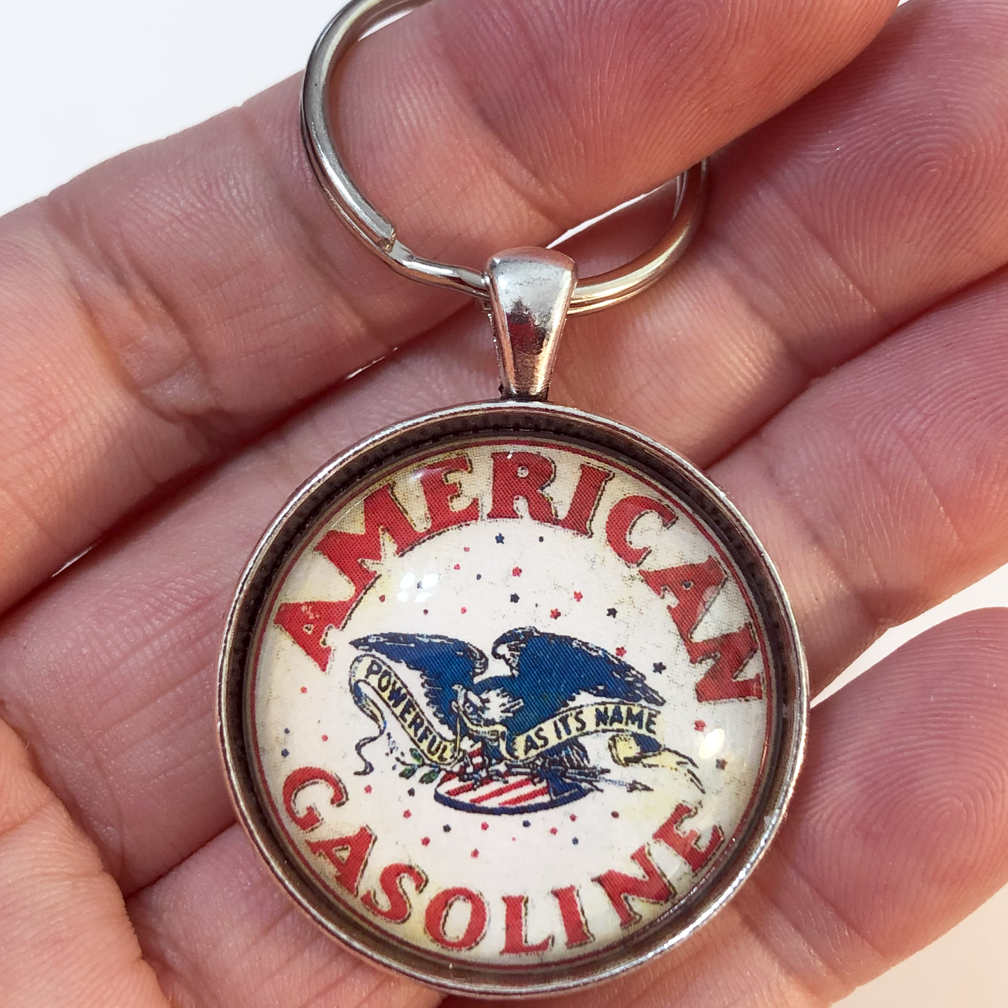 Vintage American Gasoline Sign 1.2" Keychain