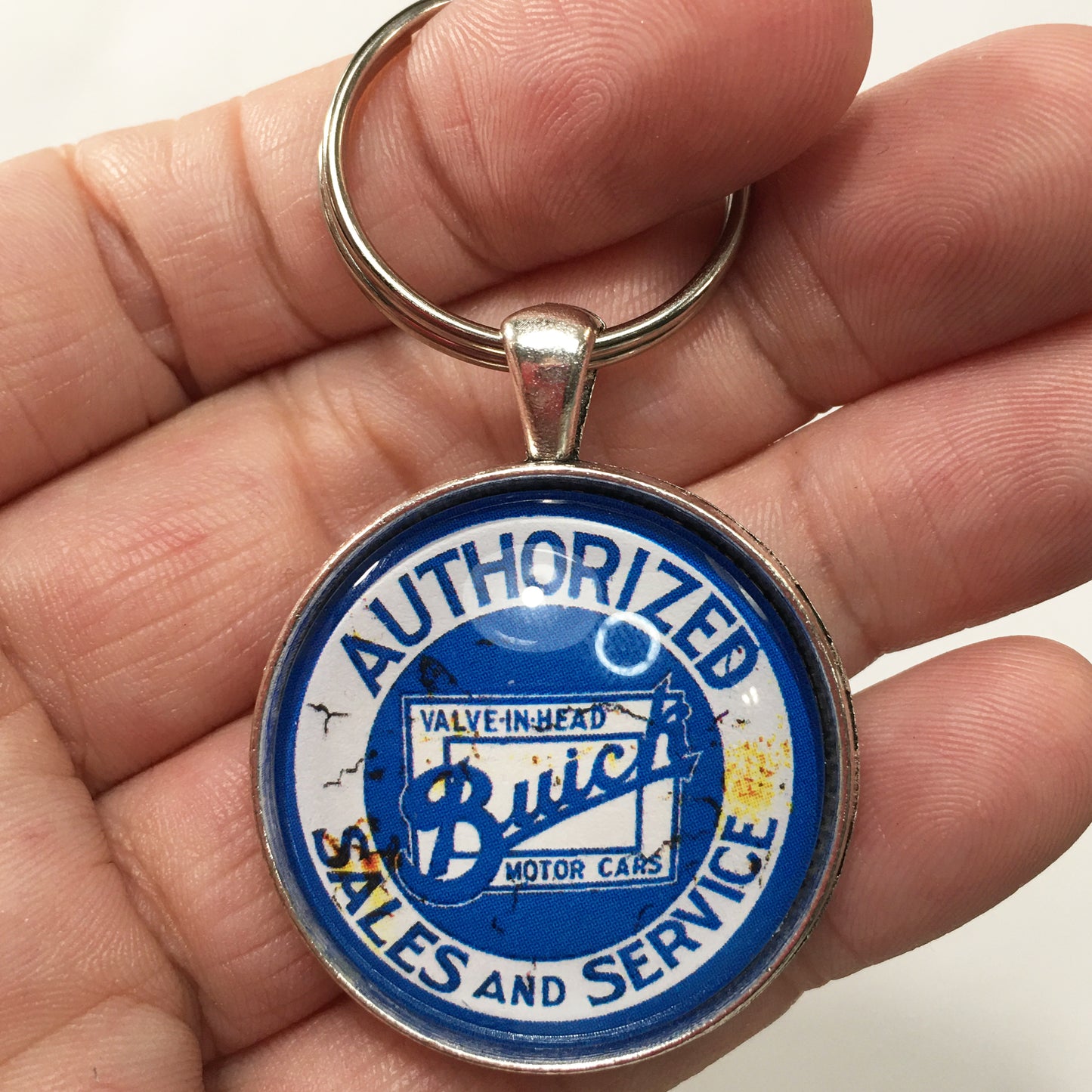 Vintage Buick Authorized Sales and Service Sign 1.2" Keychain