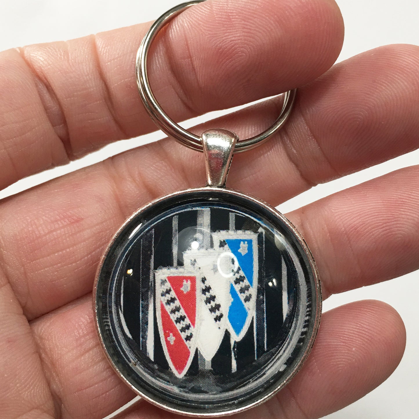 Vintage Buick Tri Crest Emblem Grille Badge 1.2" Keychain