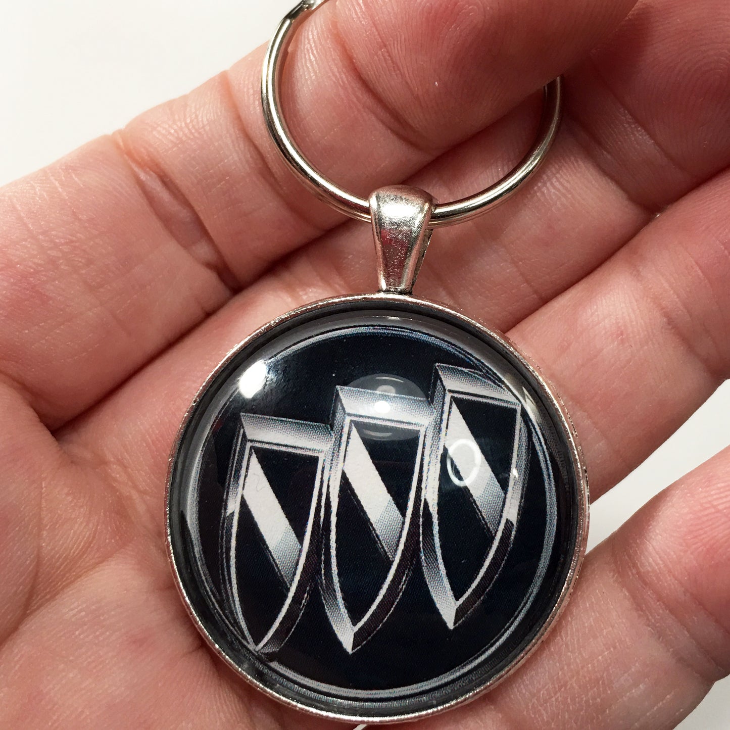 Vintage Buick Tri Crest Emblem Badge 1.2" Keychain