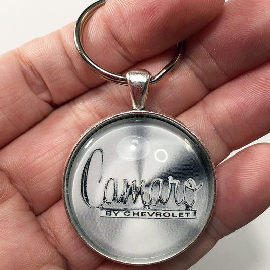 Vintage Camaro by Chevrolet 1970-1973 Chrome Emblem Badge 1.2" Keychain