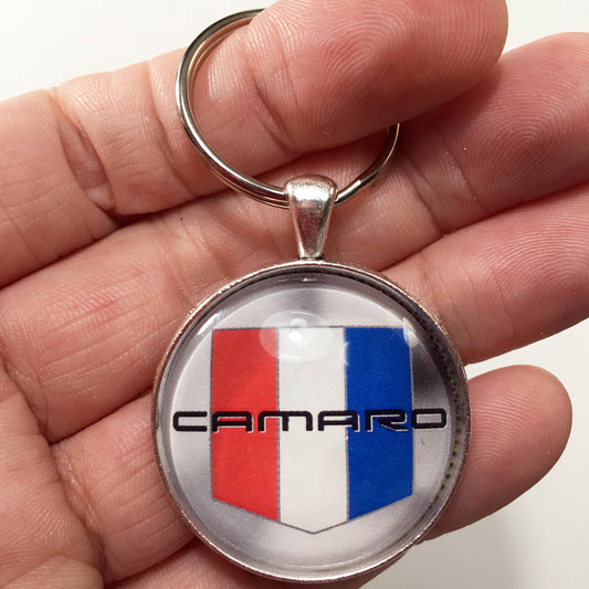 Vintage 80's Chevrolet Camaro Tri Stripe Emblem 1.2" Keychain
