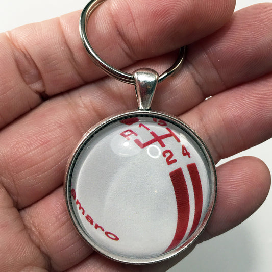 Vintage Chevrolet Camaro 4 Speed Red Shift Knob 1.2" Keychain