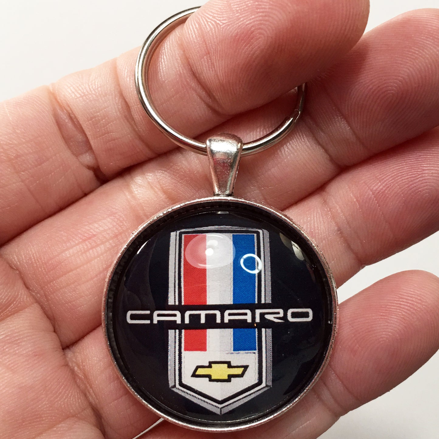 Vintage 80's Chevrolet Camaro Gold Bowtie Emblem 1.2" Keychain