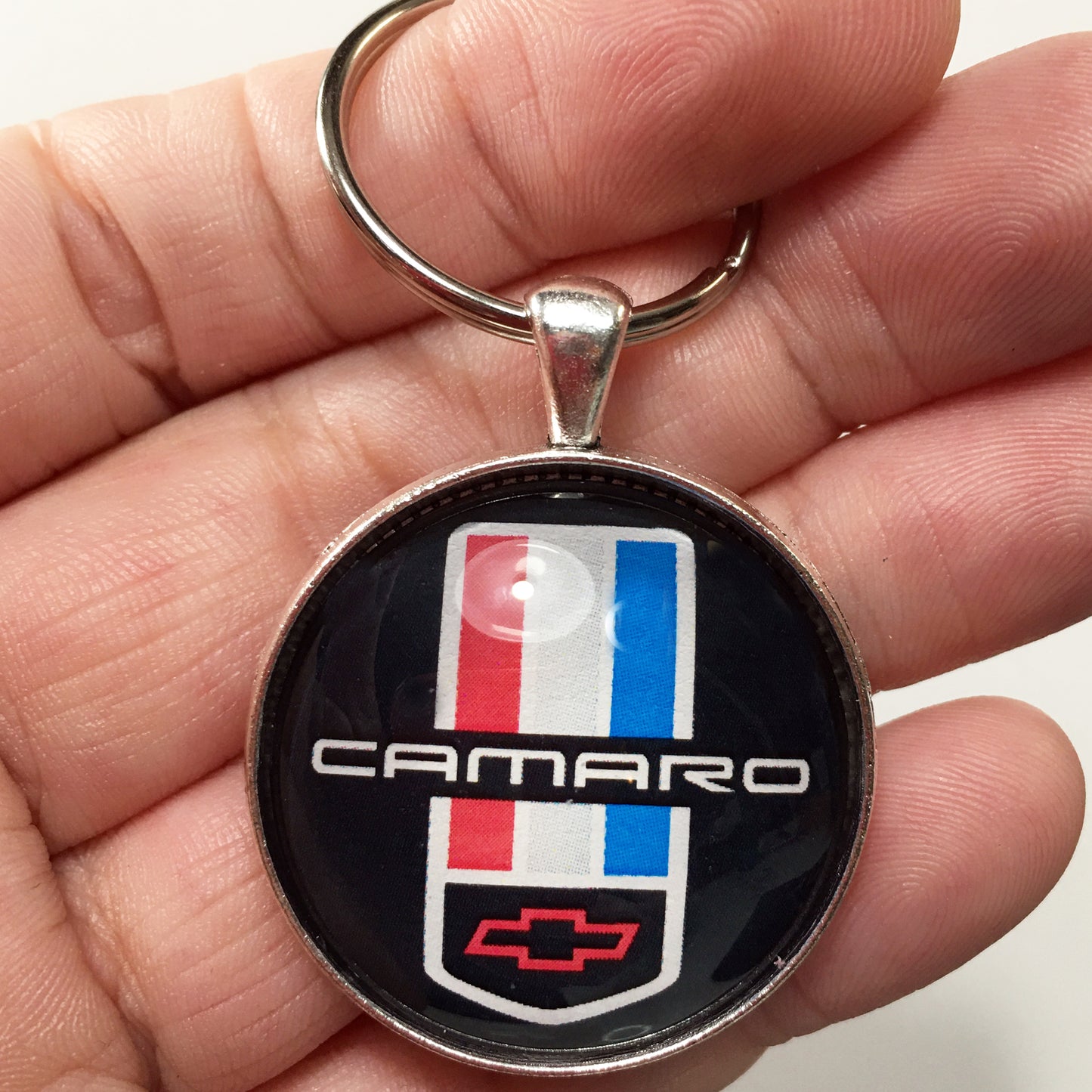 Vintage 80's Chevrolet Camaro Red Bowtie Emblem 1.2" Keychain