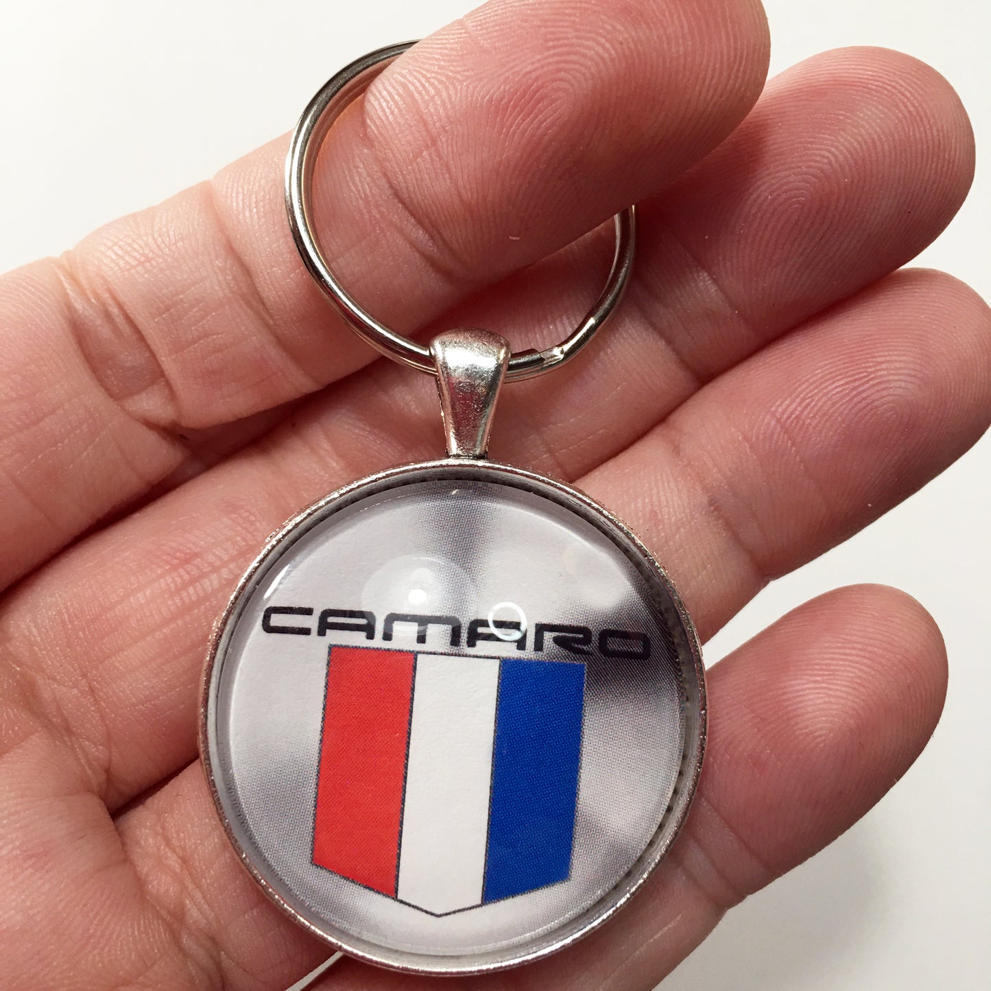 Vintage 80's Chevrolet Camaro Tri Stripe Emblem 1.2" Keychain