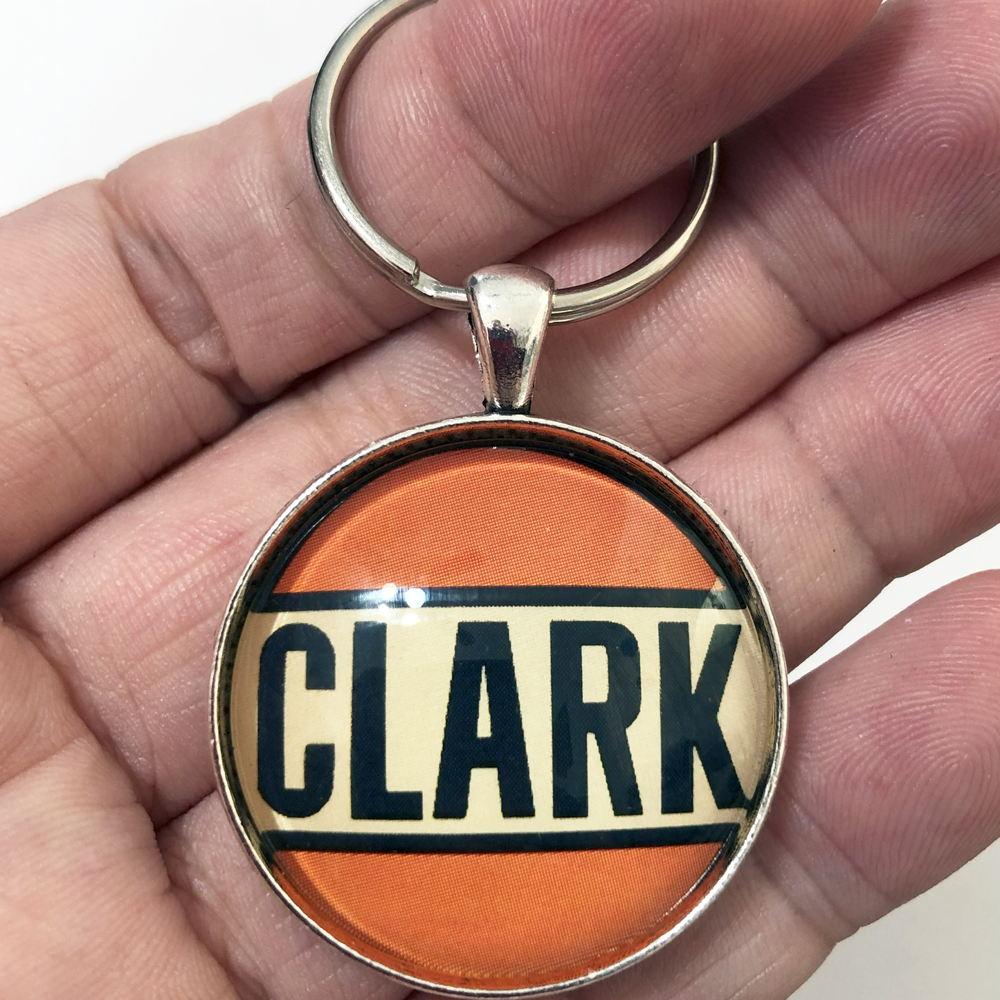 Vintage Clark Gasoline Sign 1.2" Keychain