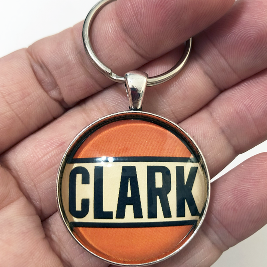 Vintage Clark Gasoline Sign 1.2" Keychain