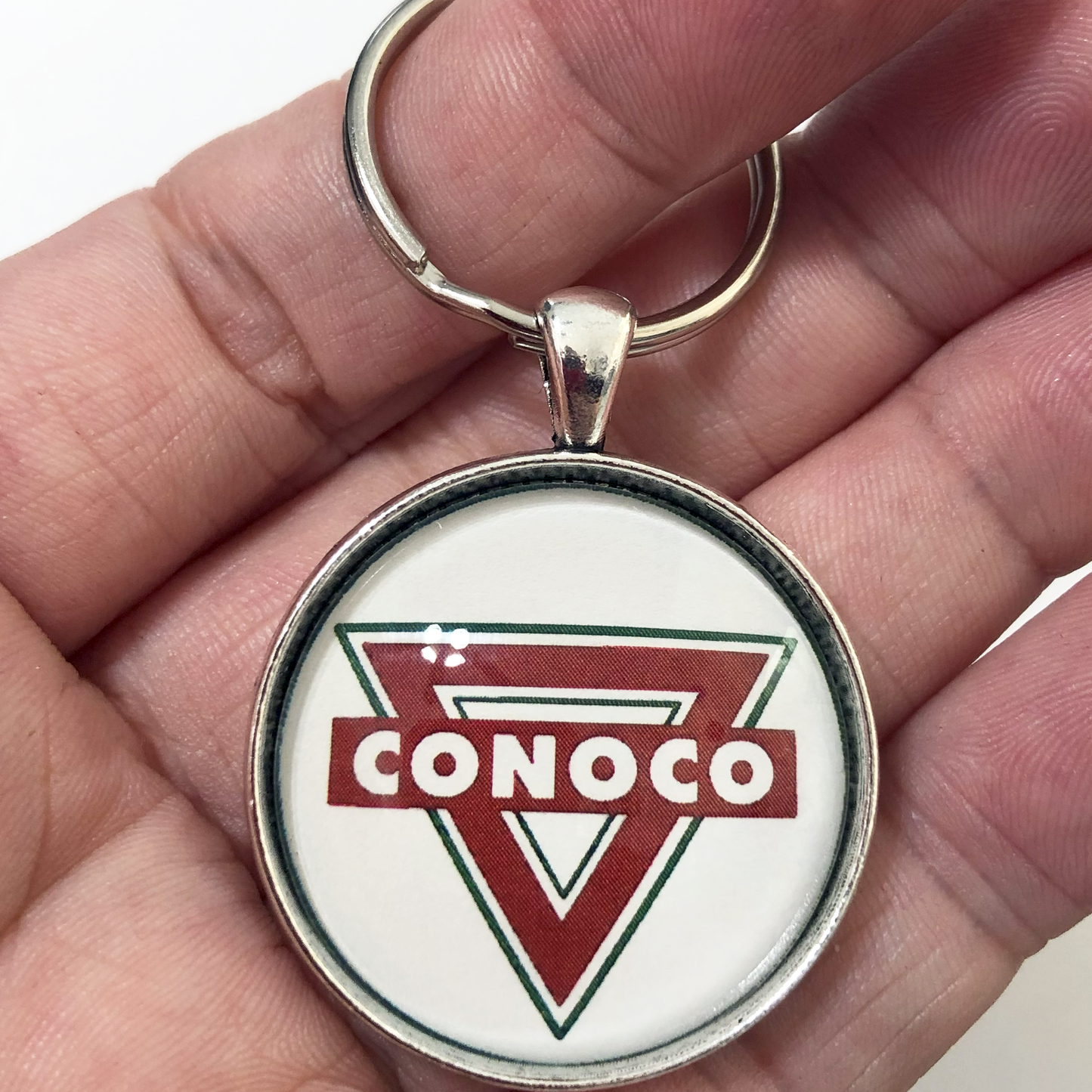 Vintage Conoco Gasoline Sign 1.2" Keychain