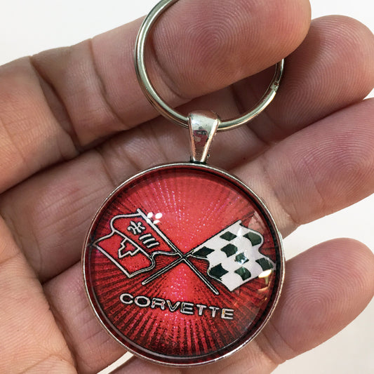Vintage 1968-1982 Chevrolet Corvette C3 Emblem Badge Logo 1.2" Keychain