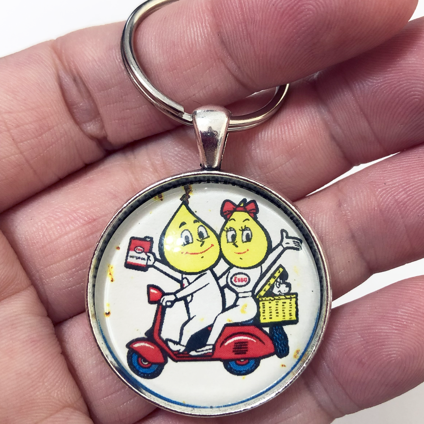 Vintage Esso Gasoline Sign 1.2" Keychain