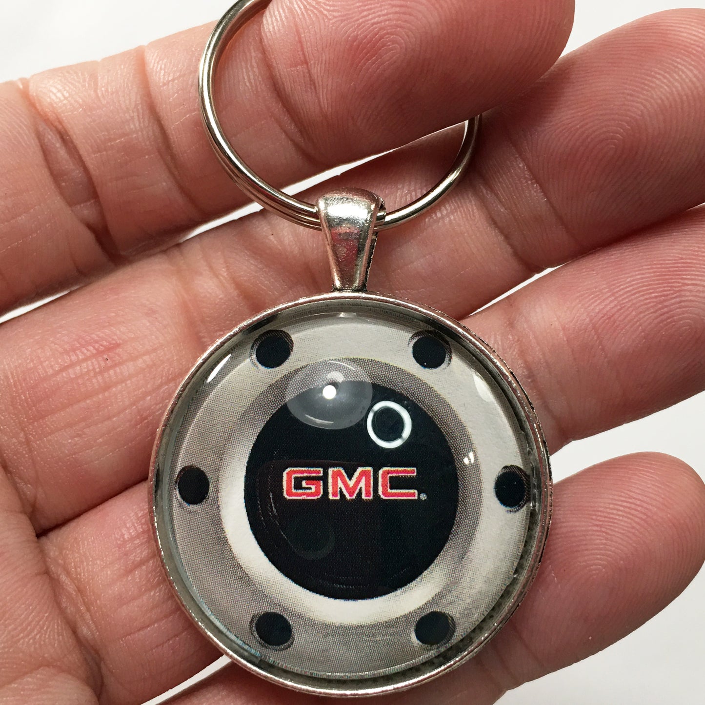 Vintage GMC 6 Lug Center Cap 1.2" Keychain