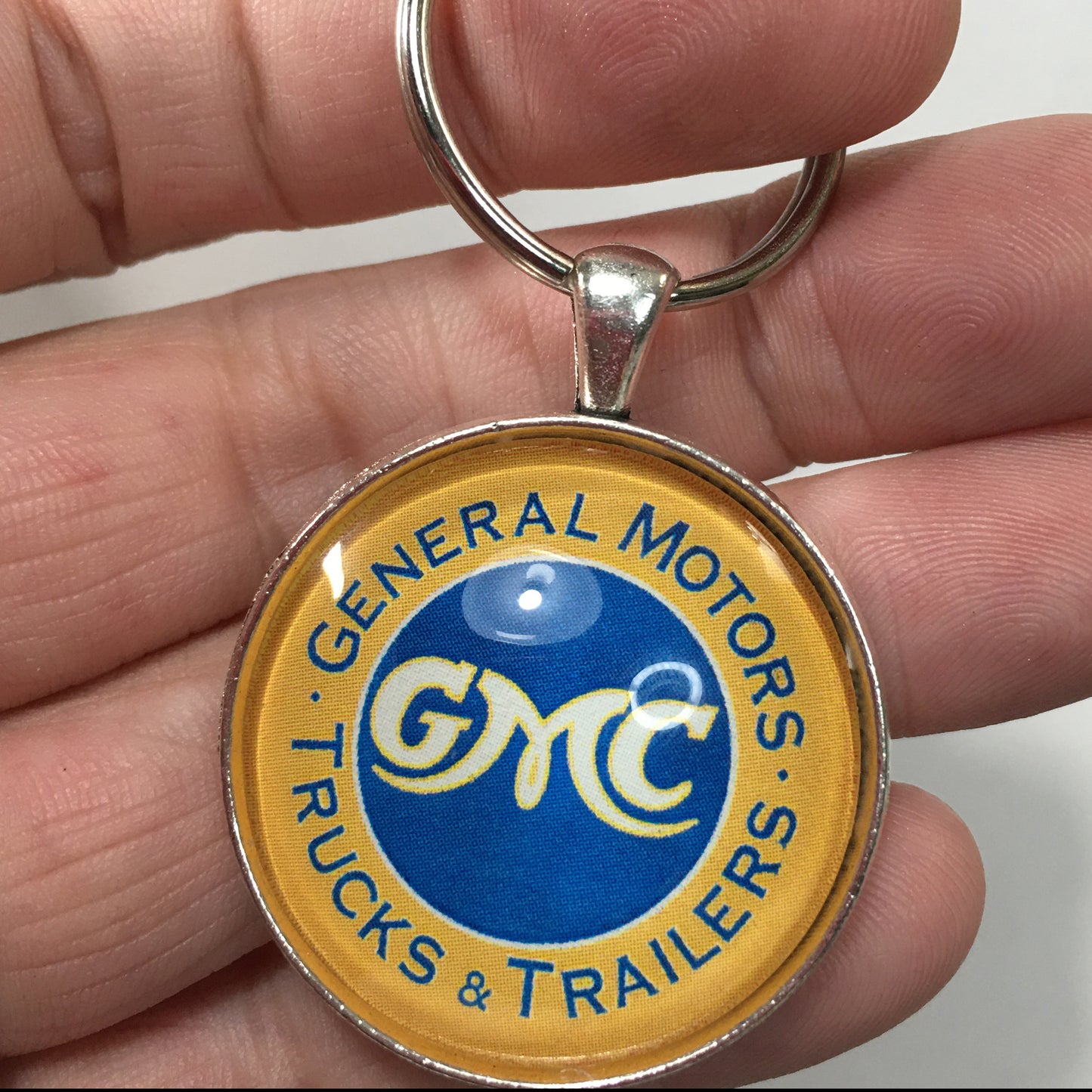 Vintage GMC General Motors Trucks and Trailers Sign 1.2" Keychain