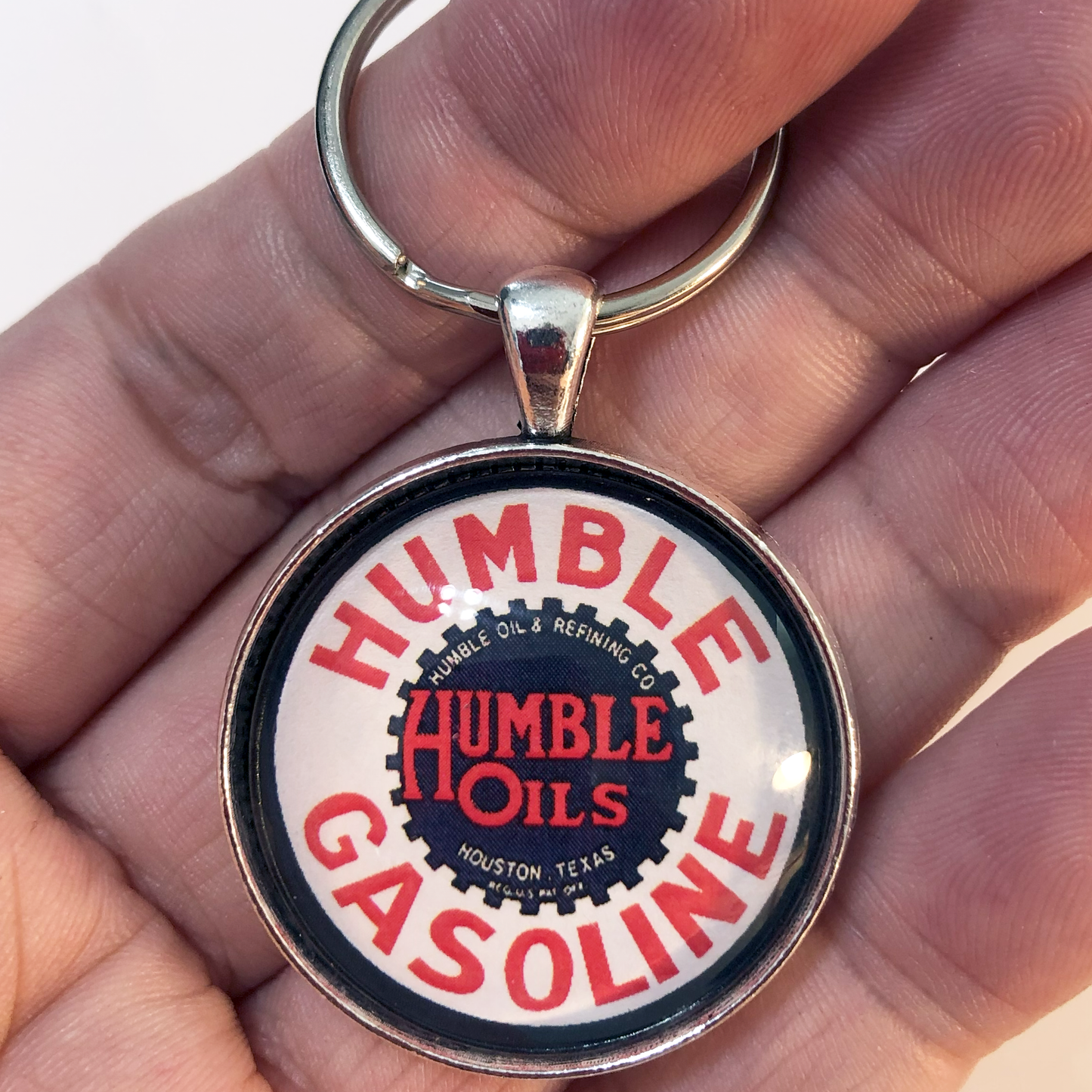 Vintage Humble Oils Gasoline Sign 1.2" Keychain
