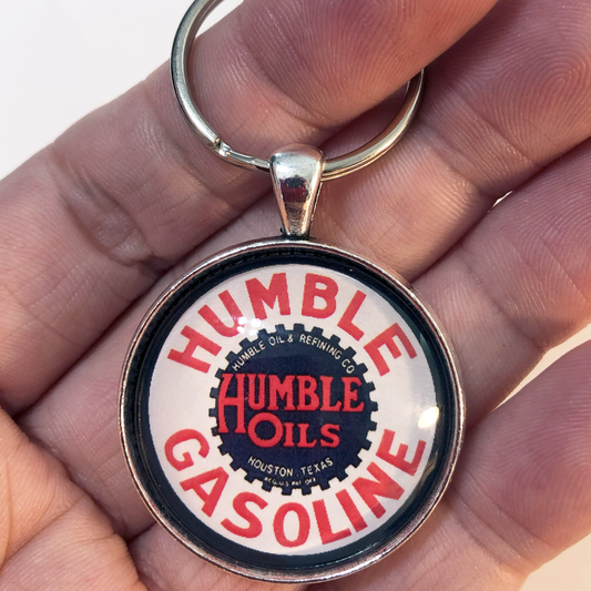 Vintage Humble Oils Gasoline Sign 1.2" Keychain
