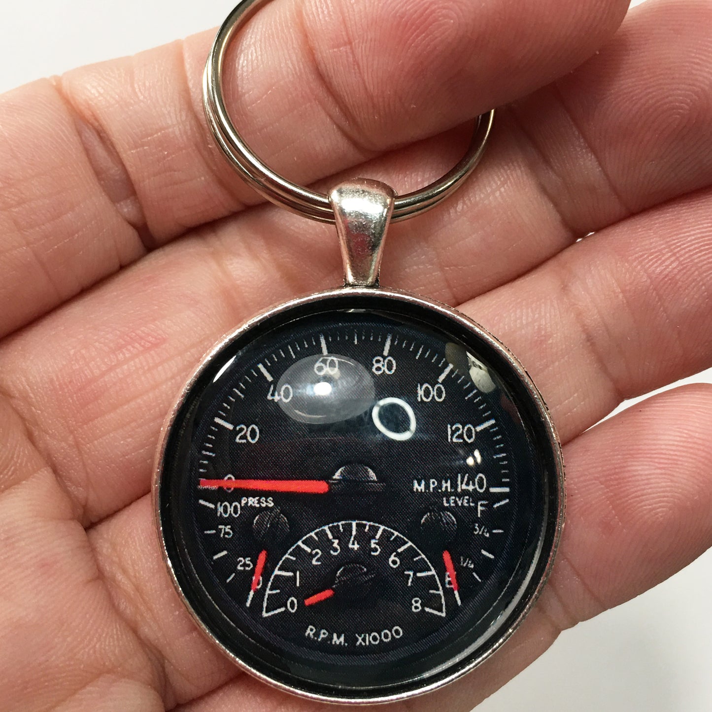 Vintage Chevrolet 140 MPH 2010 Camaro Speedometer Tach 1.2" Keychain