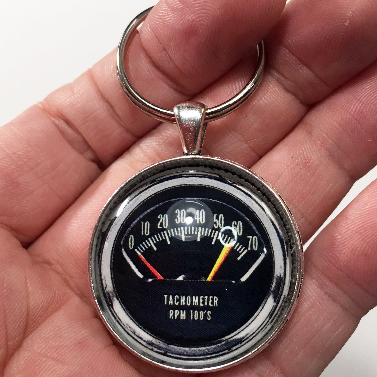 Vintage Chevy Chevelle 70 RPM Gauge Kneeknocker 1.2" Diameter Keychain