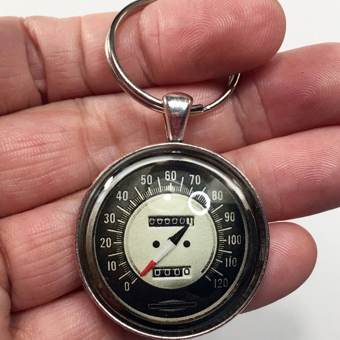 Vintage Harley Davidson 120 MPH Speedometer 1.2" Keychain