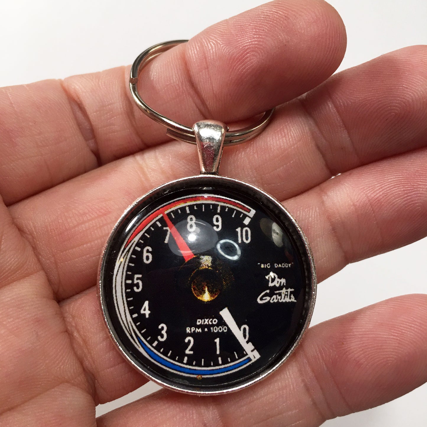 Vintage Don Garlits 10K RPM Tachometer 1.2" Keychain