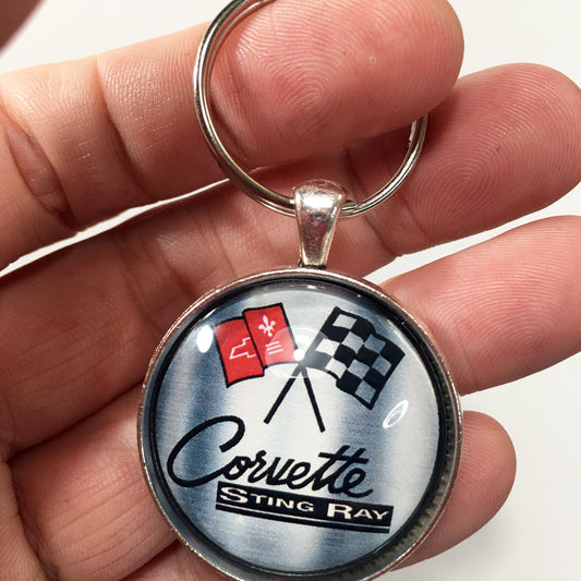 Vintage 1960's Chevrolet Corvette C2 Stingray Emblem Badge Logo 1.2" Keychain