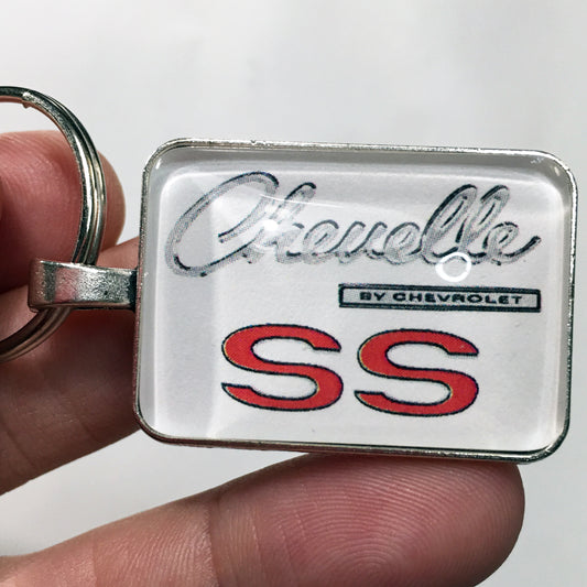 Vintage Chevelle SS By Chevrolet Chrome Badge Emblem 1.2" Diameter Keychain