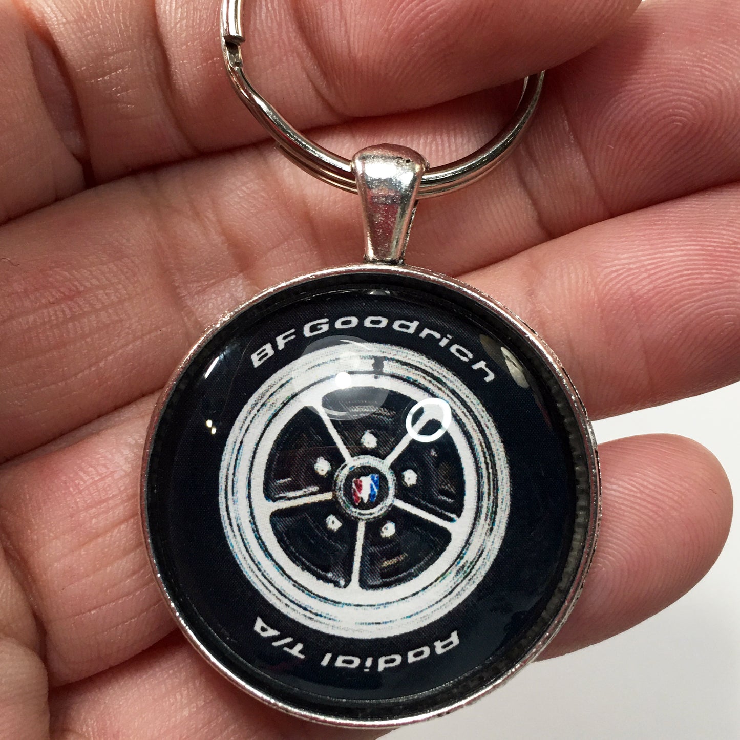 Vintage Buick Tri Crest Mag Wheel BF Goodrich 1.2" Keychain