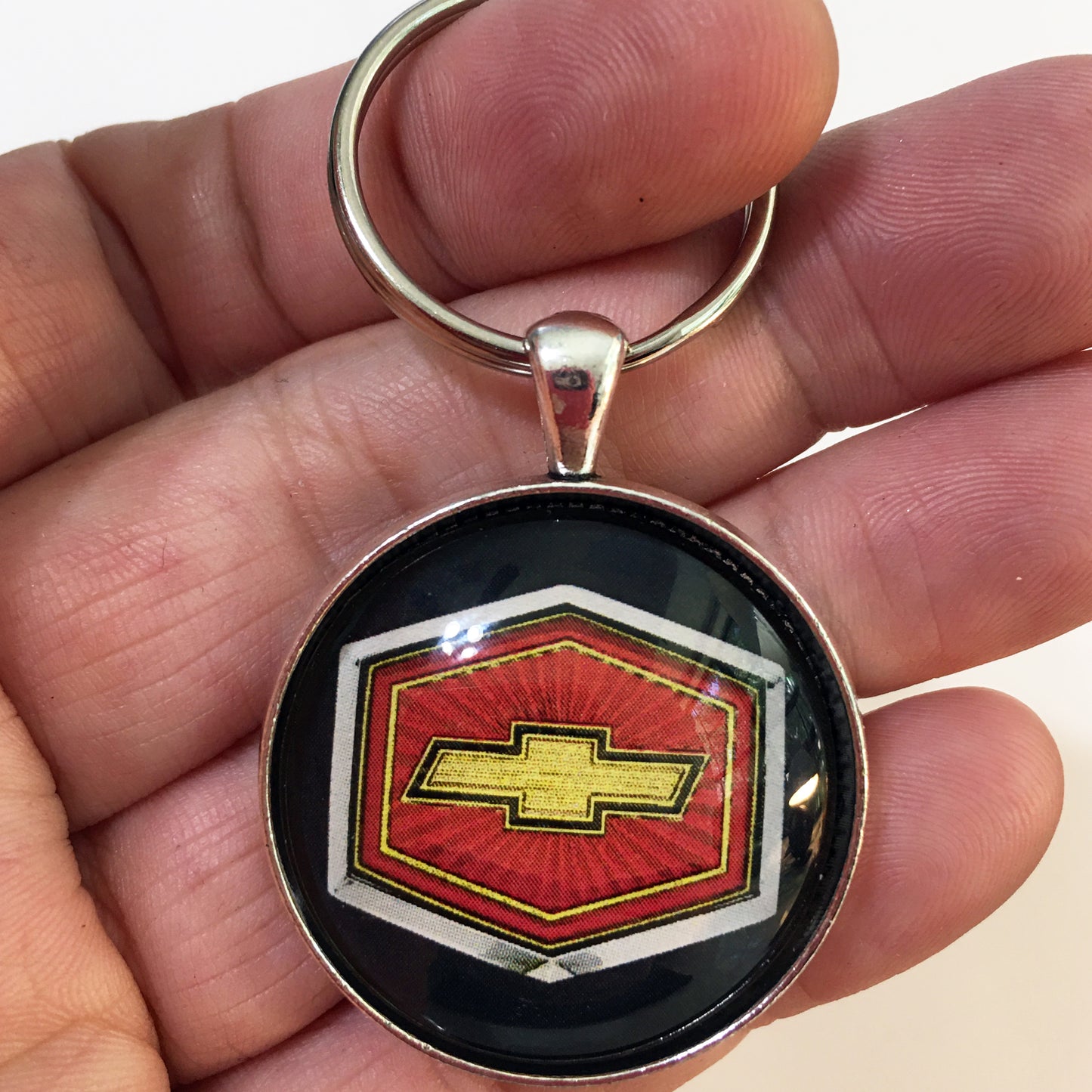 Vintage Chevrolet 1980-1987 El Camino Chrome Hood Emblem Badge Logo 1.2" Keychain