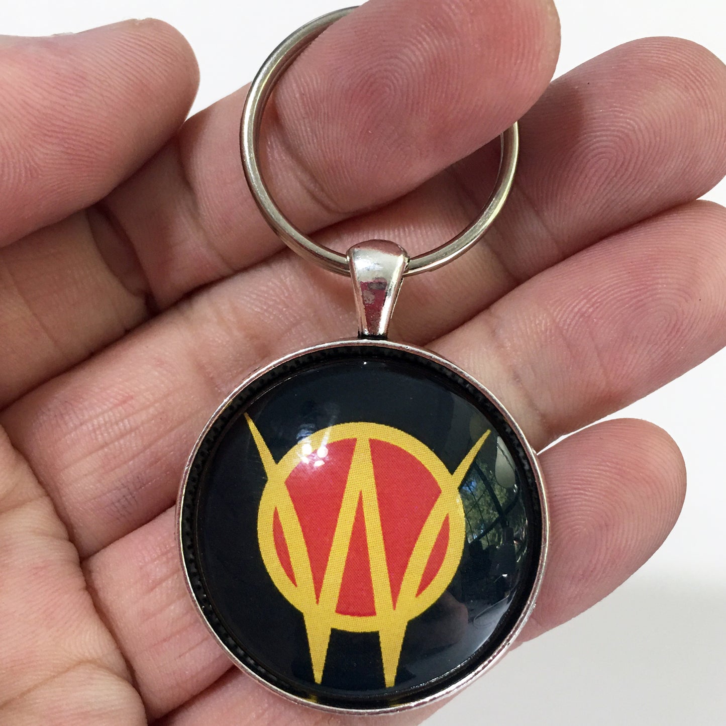 Vintage Willys Jeep Gold and Red Emblem Logo Badge 1945-1953 1.2" Keychain