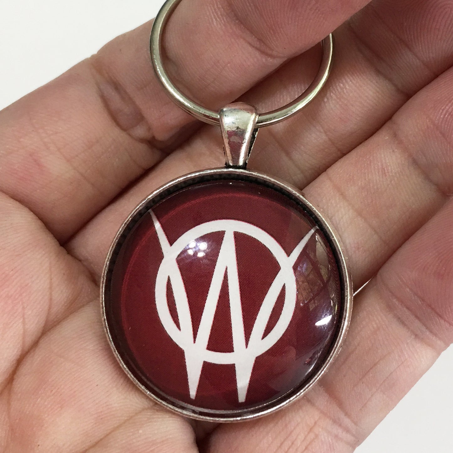 Vintage Willys Jeep Burgundy Emblem Logo Badge 1945-1953 1.2" Keychain
