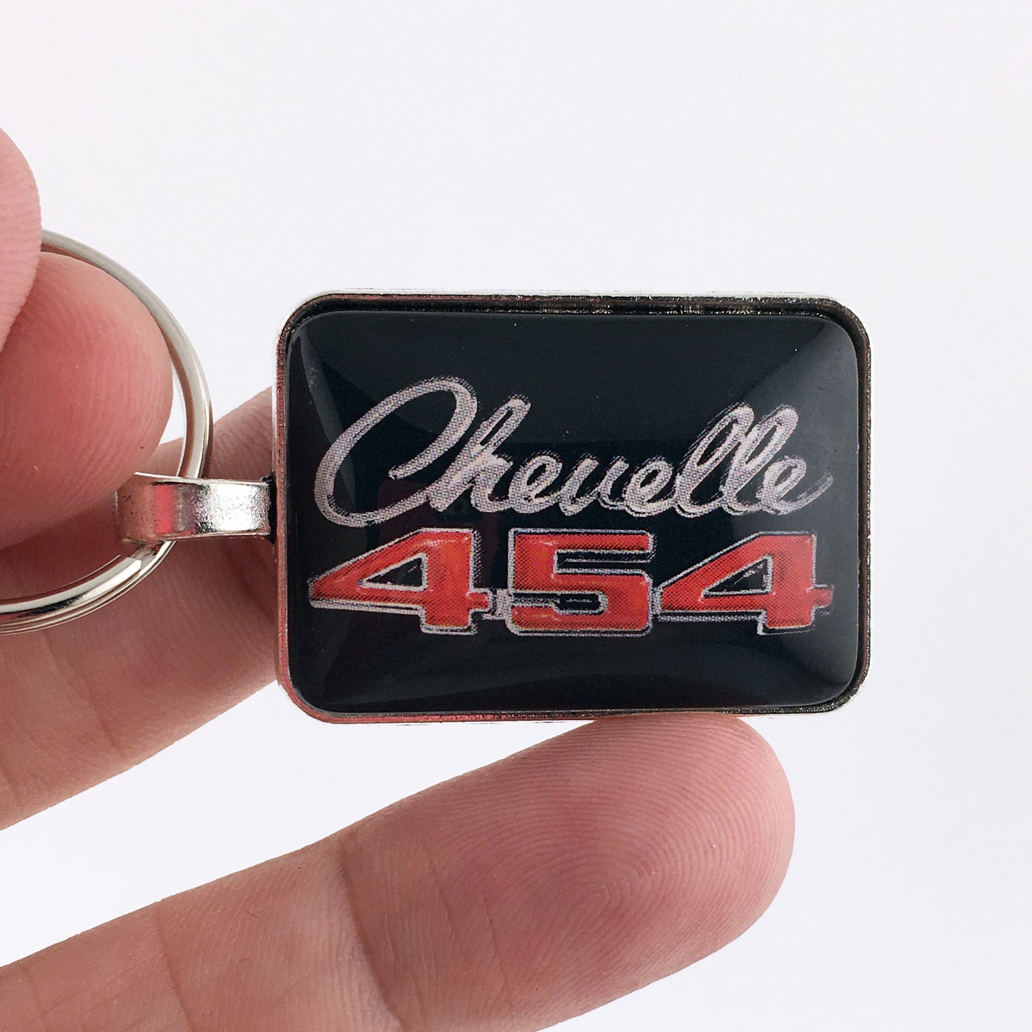 Vintage Chevelle 454 Chrome Badge Emblem 1.2" Diameter Keychain