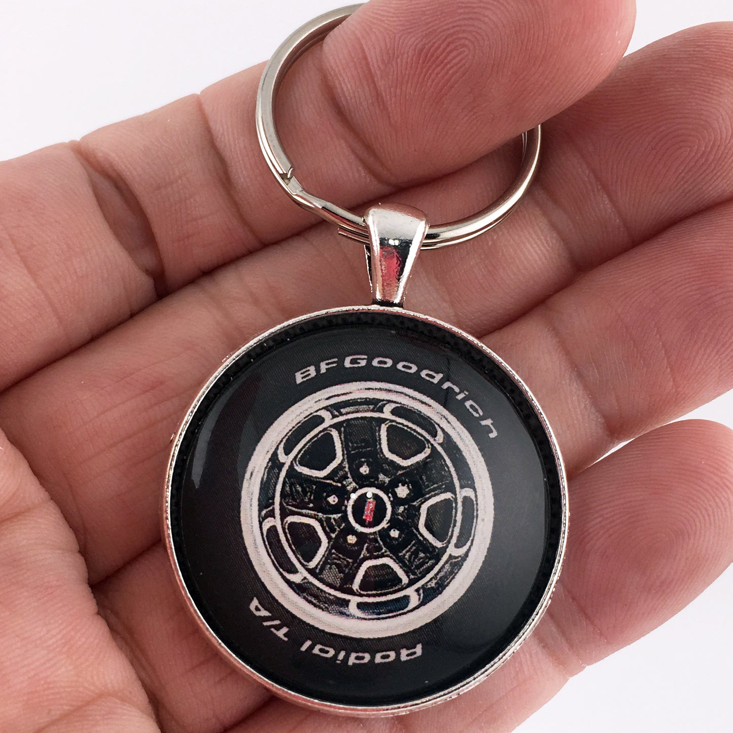 Vintage Oldsmobile Cutlass Supreme Rallye Wheel Black 1.2" Diameter Keychain