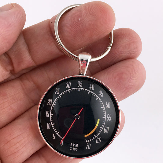 Vintage Chevrolet Corvette C3 Tachometer 1.2" Keychain