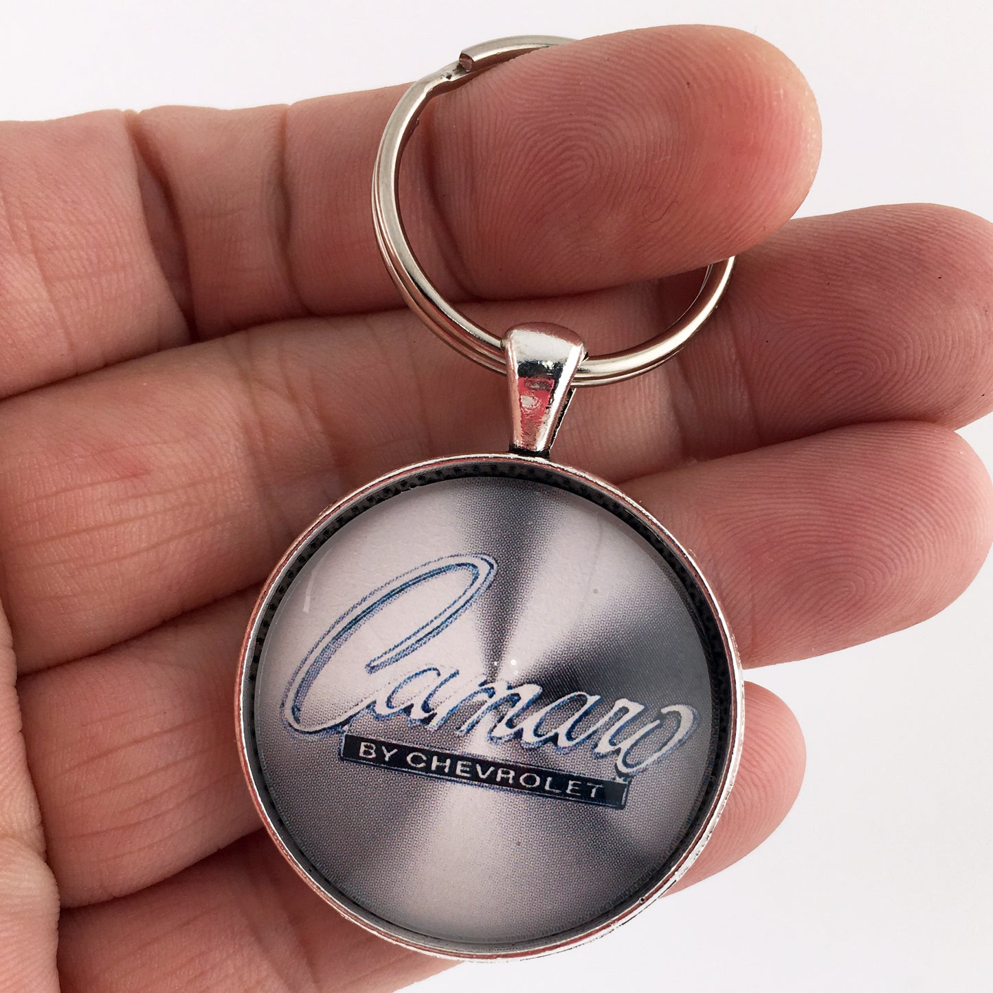 Vintage Camaro by Chevrolet 1st Gen Chrome Emblem Badge 1.2" Keychain