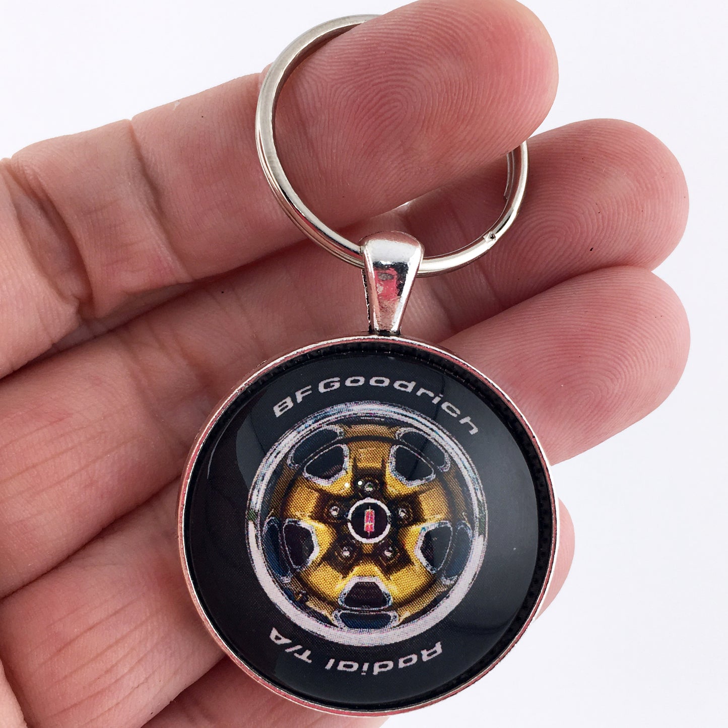 Vintage Oldsmobile Cutlass Supreme Rallye Wheel Gold 1.2" Diameter Keychain