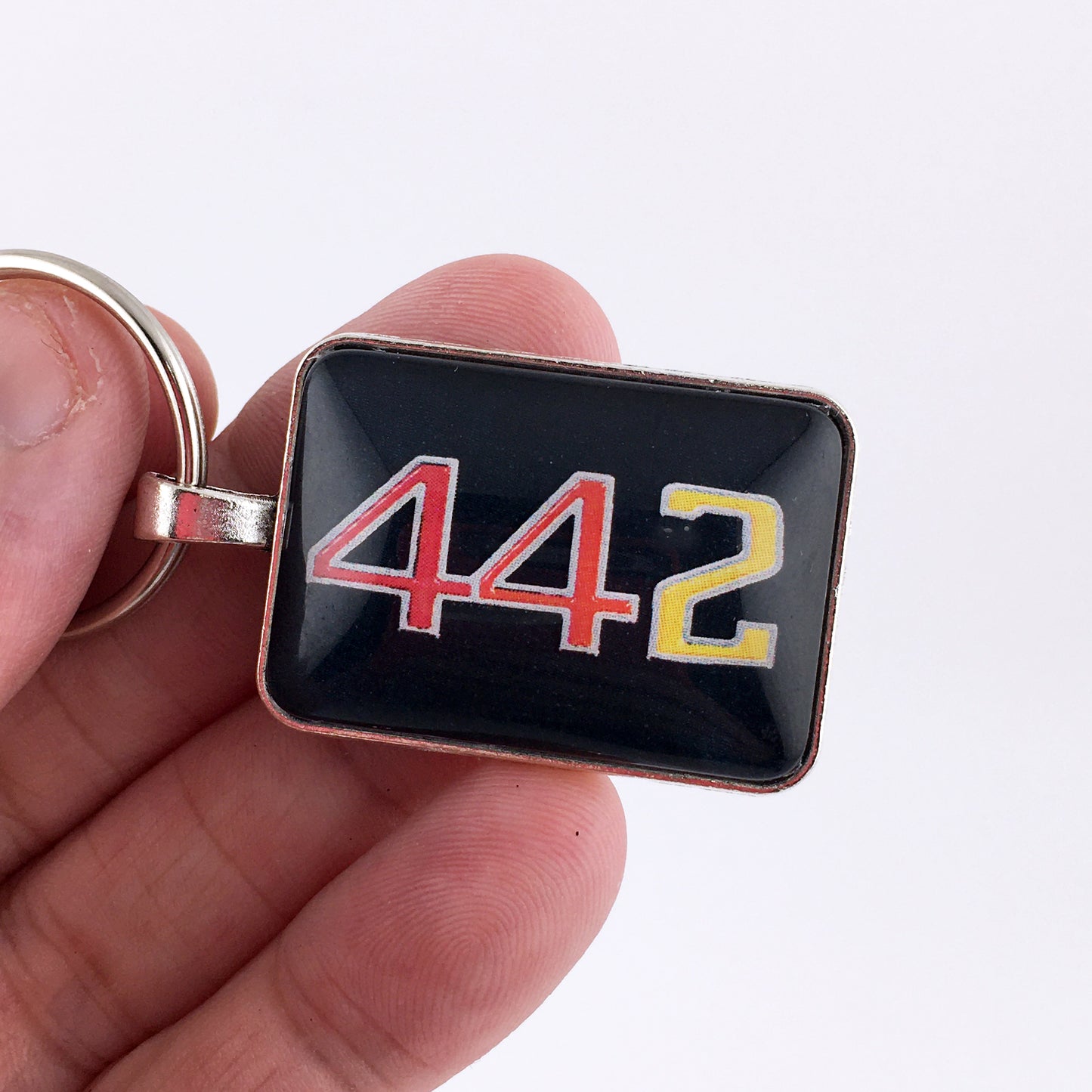 Vintage Oldsmobile 442 Tri Color Fender Emblem 1.2" Diameter Keychain