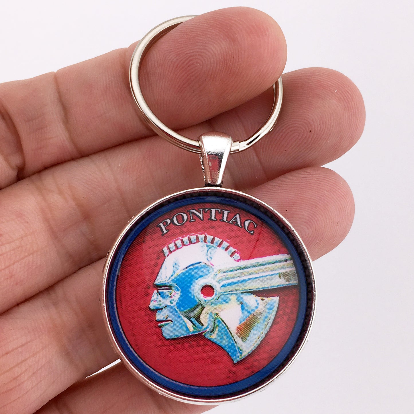 Vintage Pontiac Indian Emblem 1.2" Diameter Keychain