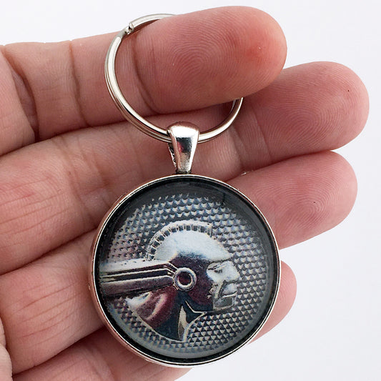 Vintage Pontiac Indian Right Facing Chrome Emblem 1.2" Diameter Keychain