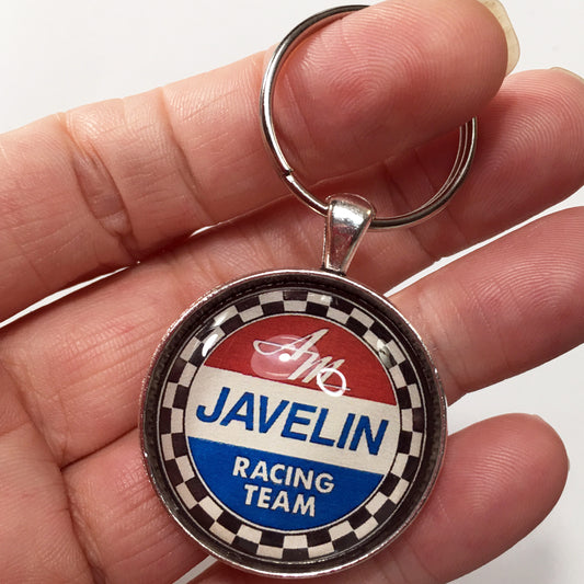 American Motors Corporation Javelin Racing Team Emblem Badge 1.2" Keychain