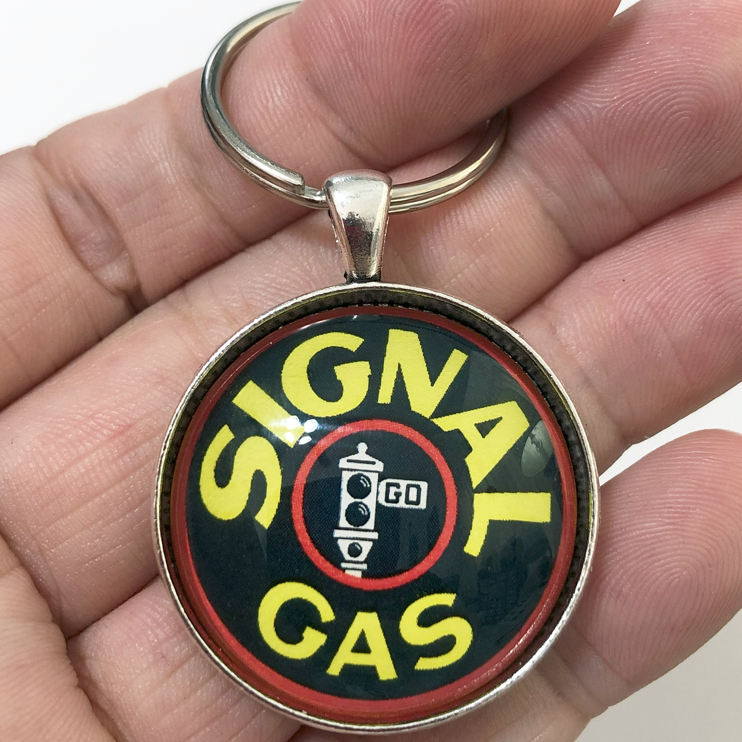 Vintage Signal Gas Sign 1.2" Keychain