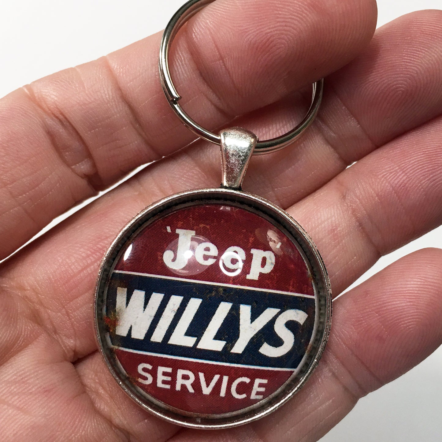Vintage Willys Jeep Service Sign 1953-1963 1.2" Keychain