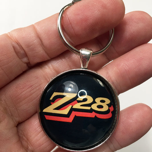 Vintage Chevrolet Camaro Z28 1977-1979 Red Gold Emblem Badge 1.2" Keychain